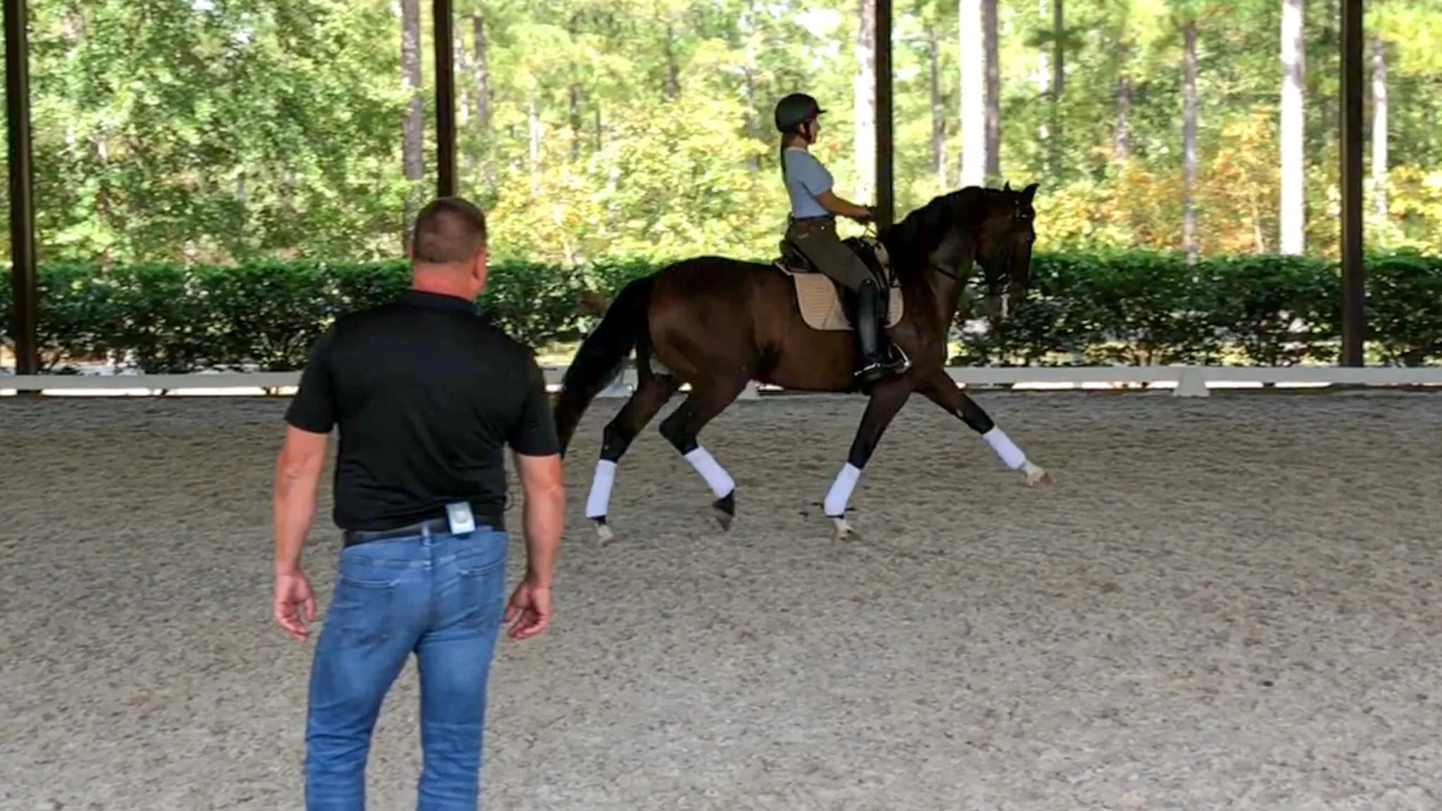 Katie and Fernando riding in Scott Hassler Clinic - Oct. 2020