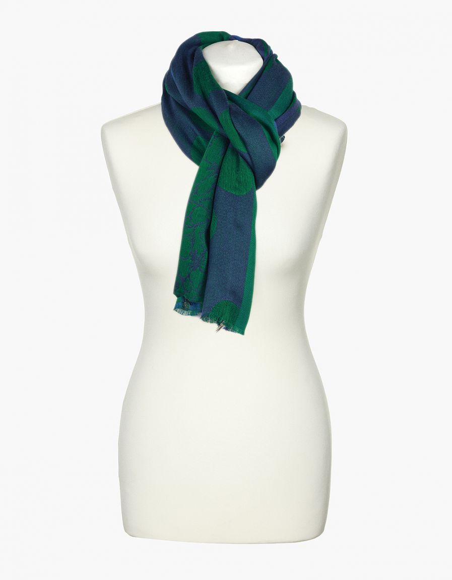 Foulard vert imprimé