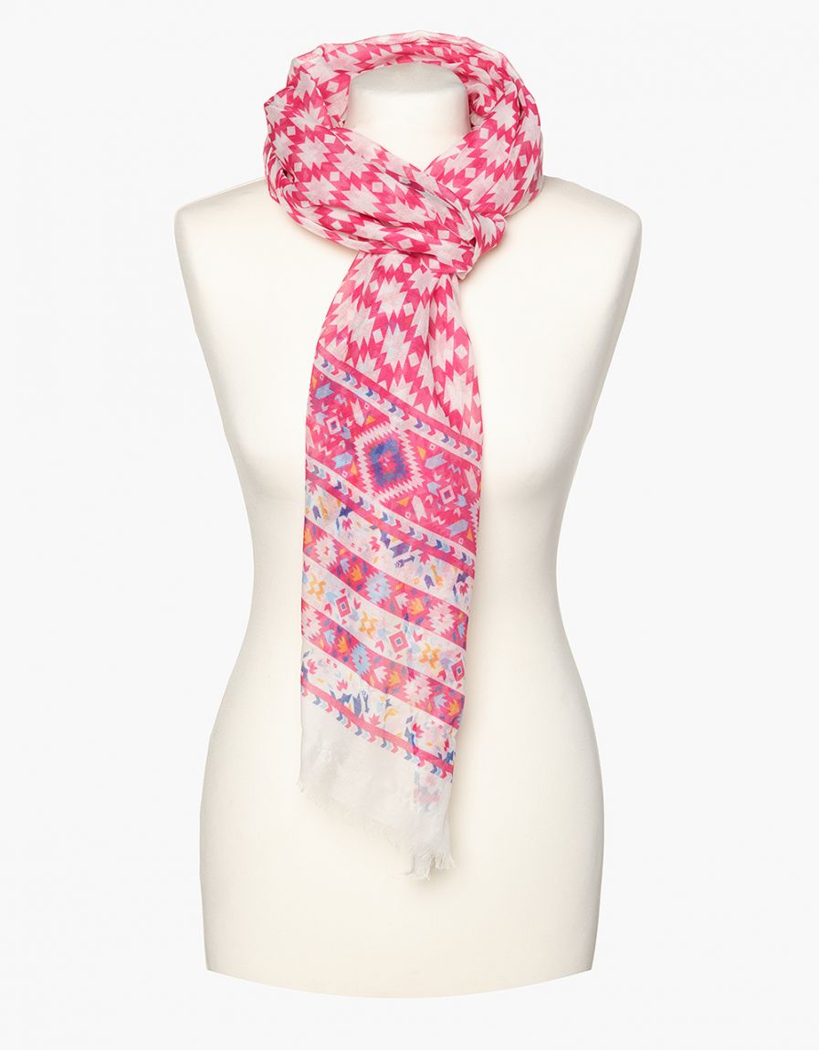 Foulard rose imprimé