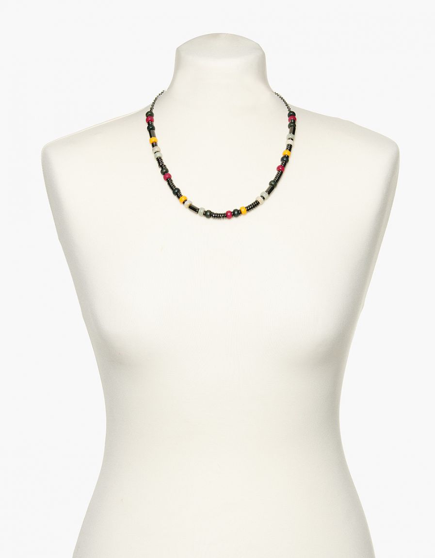 Collier à perles jaune