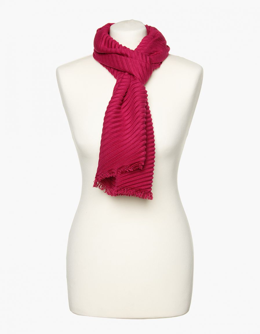 Foulard rose plissé