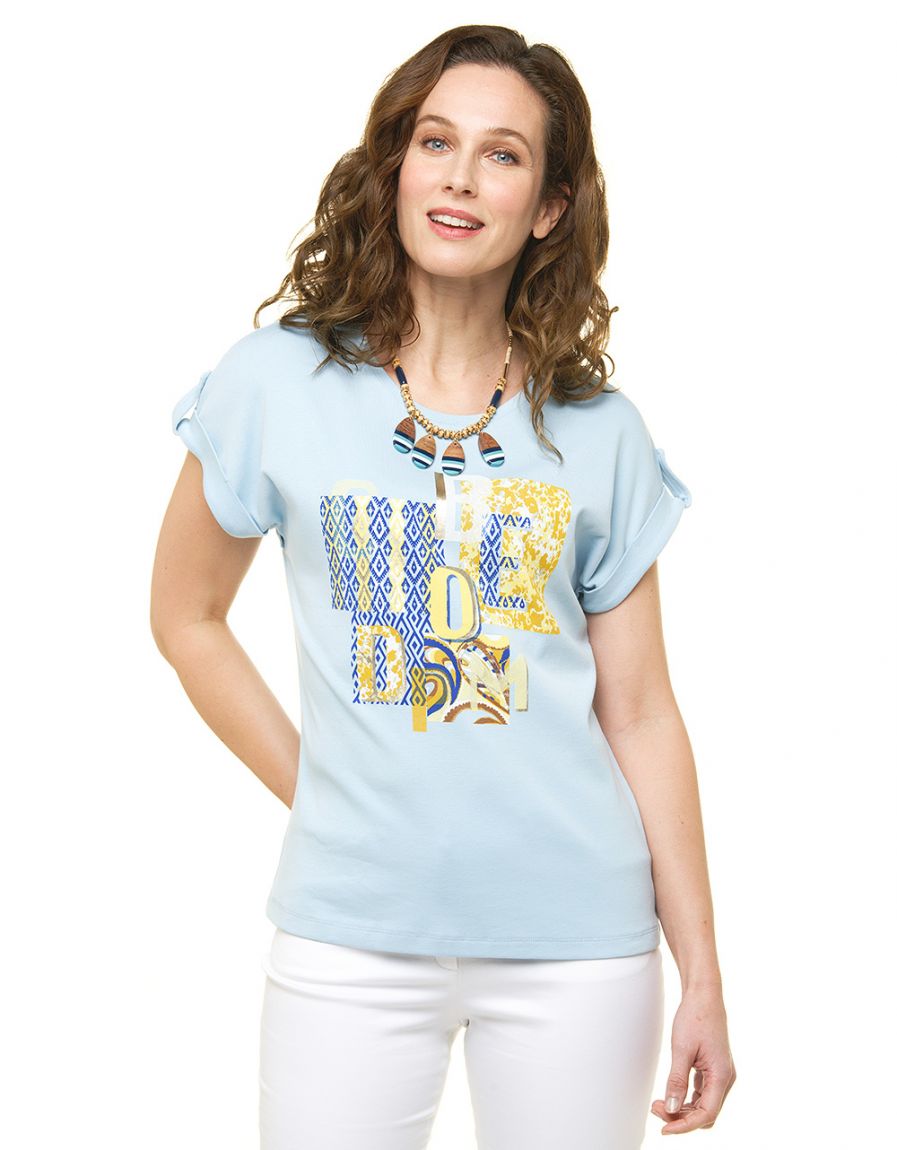 T-shirt 100% coton bleu