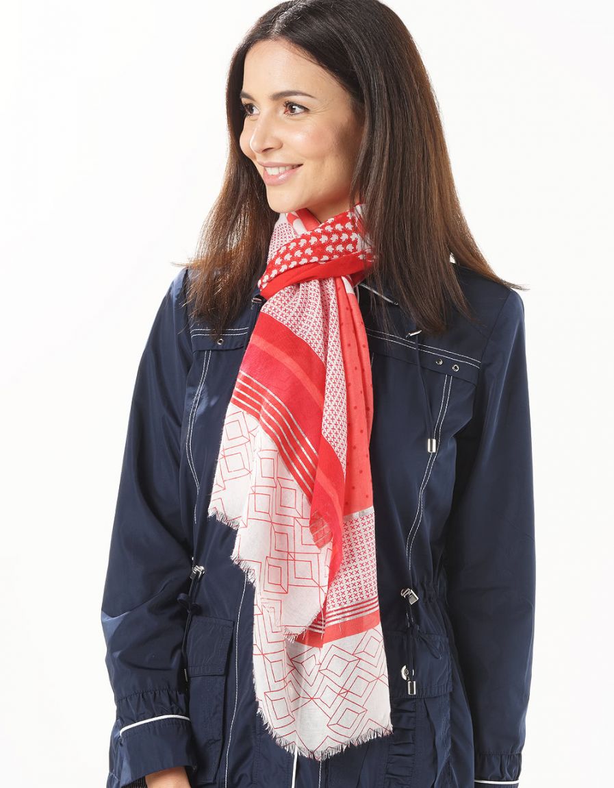 Foulard imprimé rouge