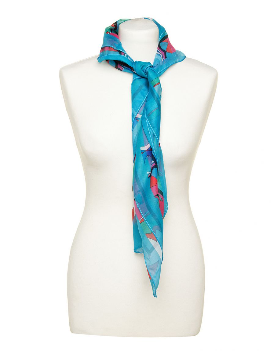 Foulard carré bleu