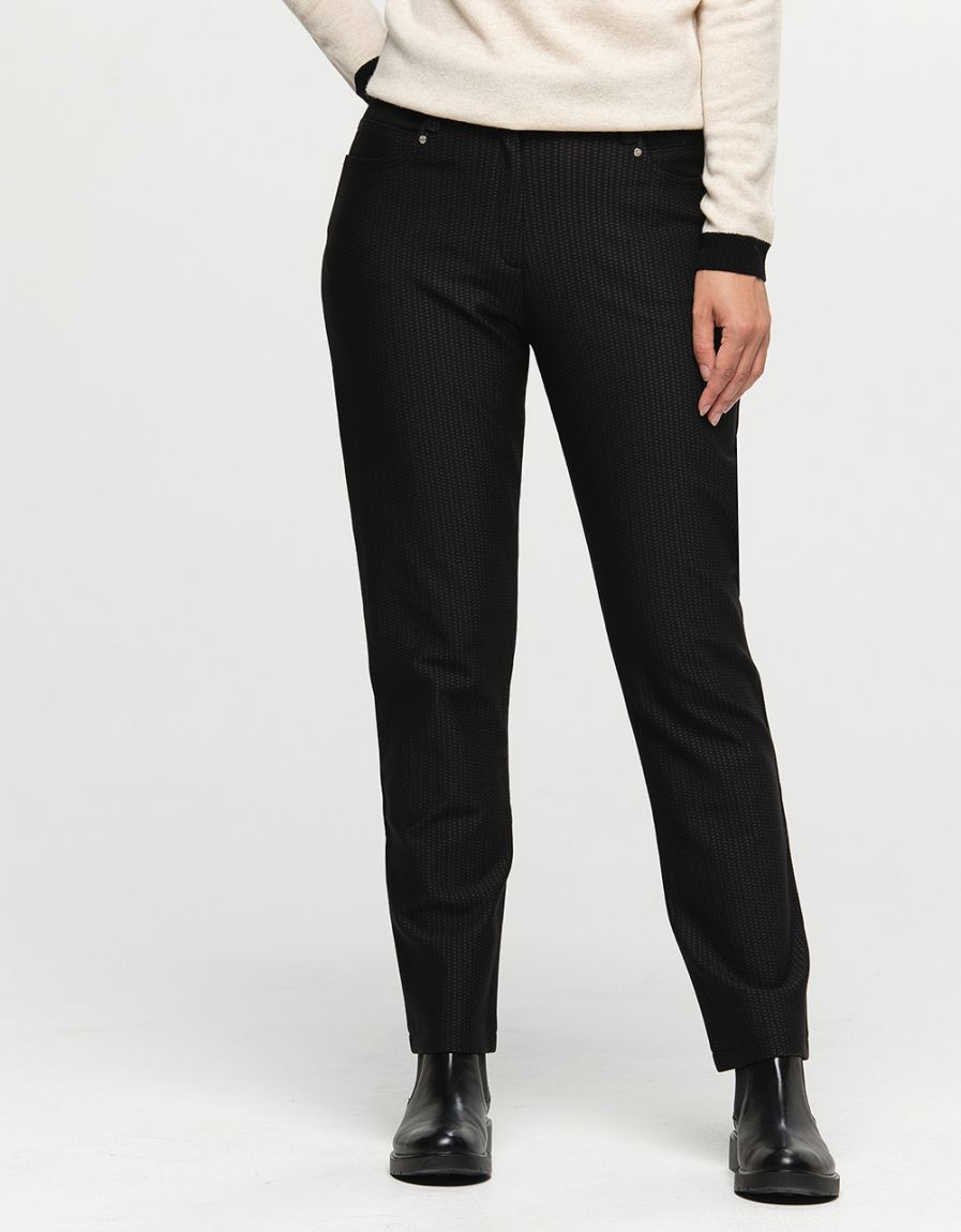 Pantalon noir chic motifs