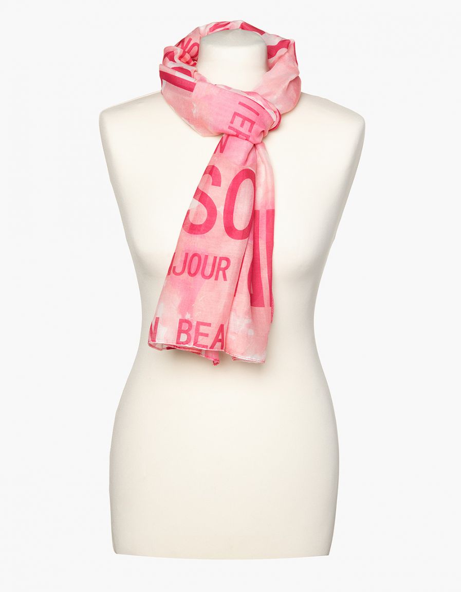 Foulard rose imprimé