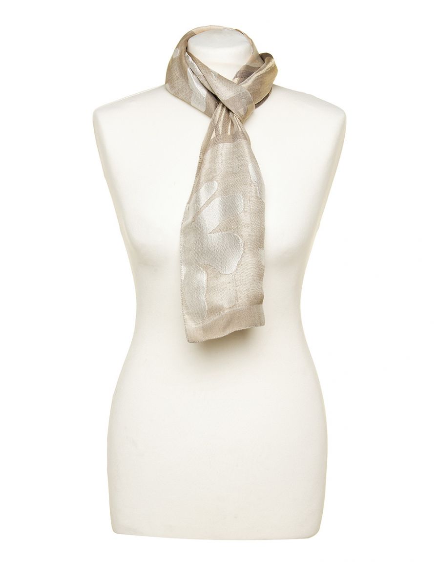 Foulard beige fleurs