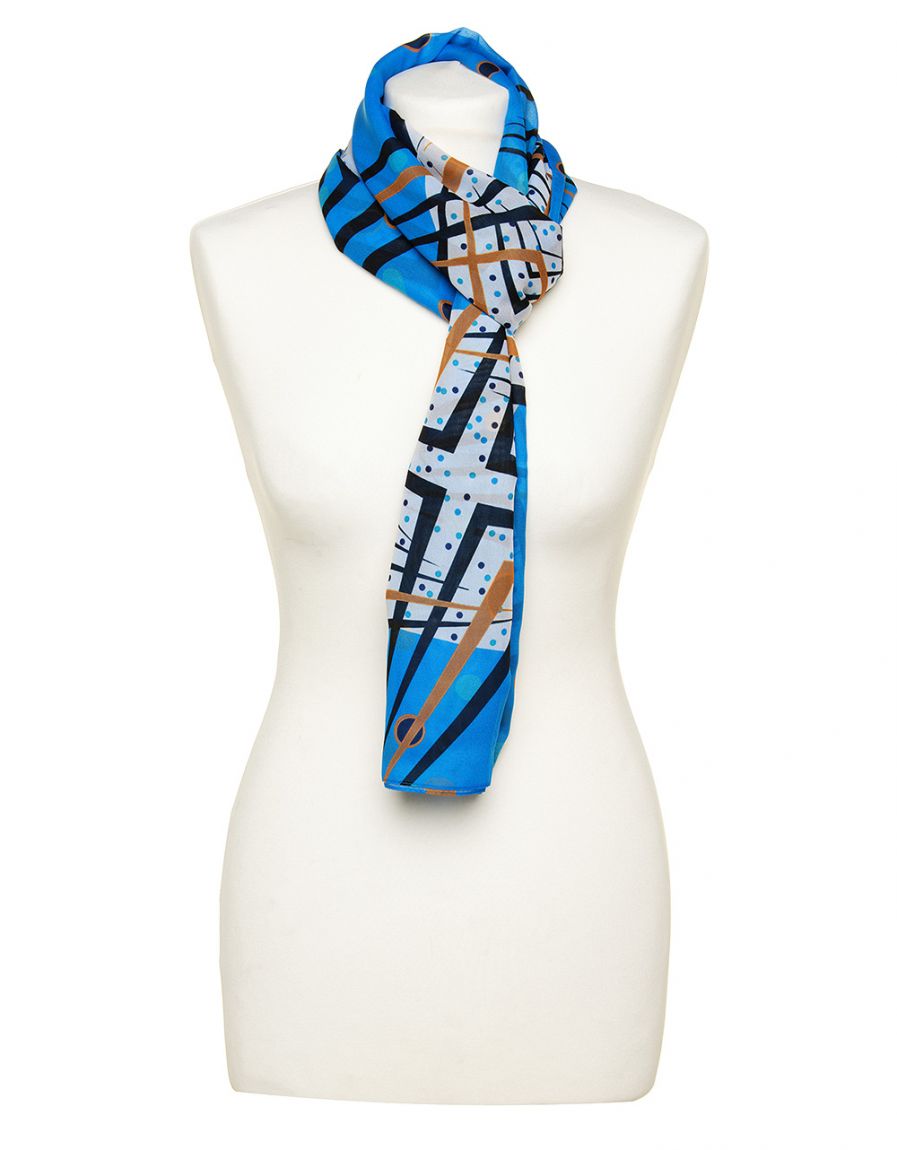 Foulard bleu imprimé