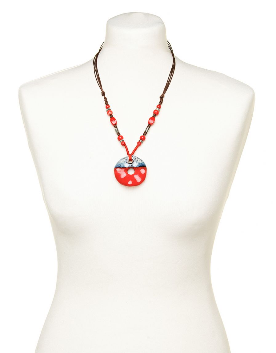 Collier céramique rouge