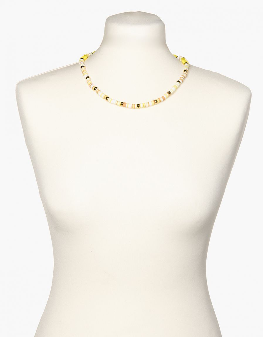 Collier jaune perles