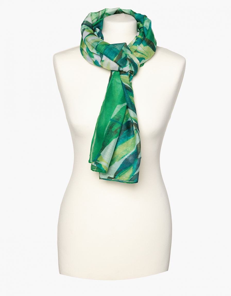 Foulard vert imprimé