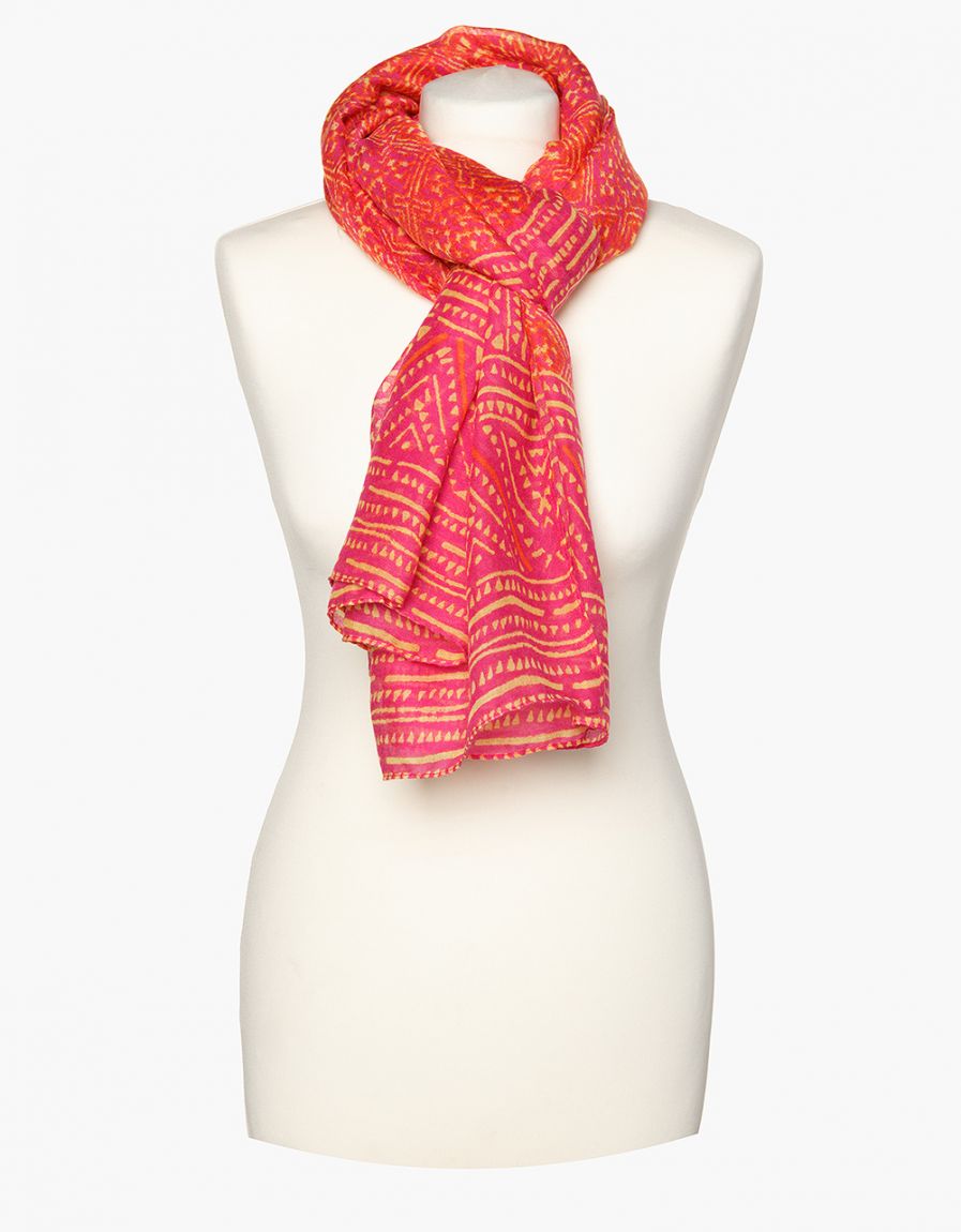 Foulard rose imprimé