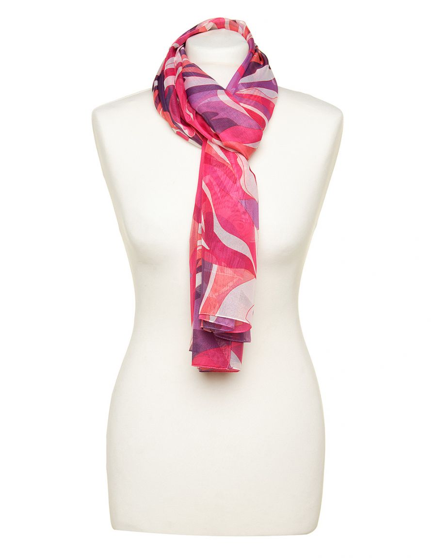 Foulard rose imprimé