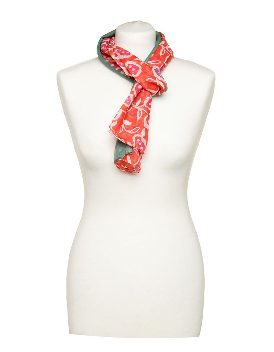 Foulard corail fleuri