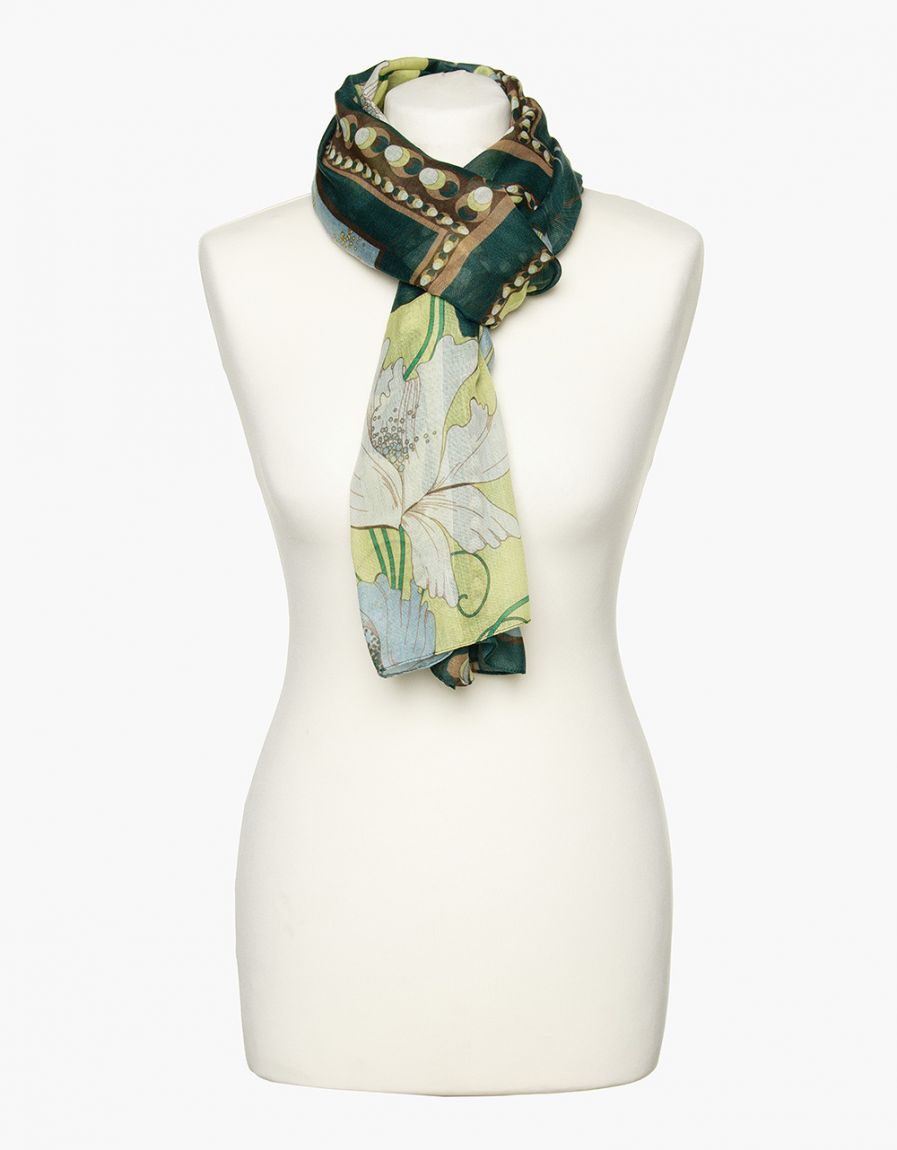 Foulard vert imprimé