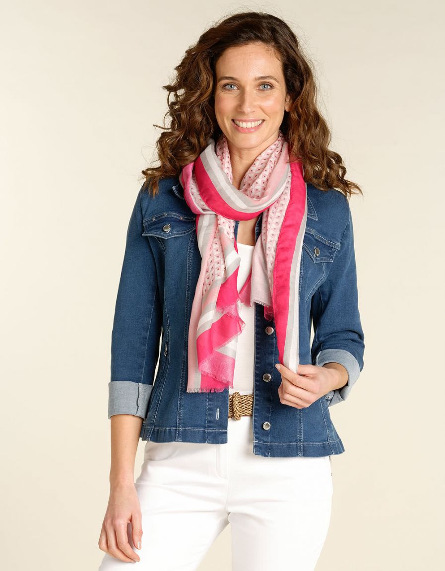 Foulard rose imprimé