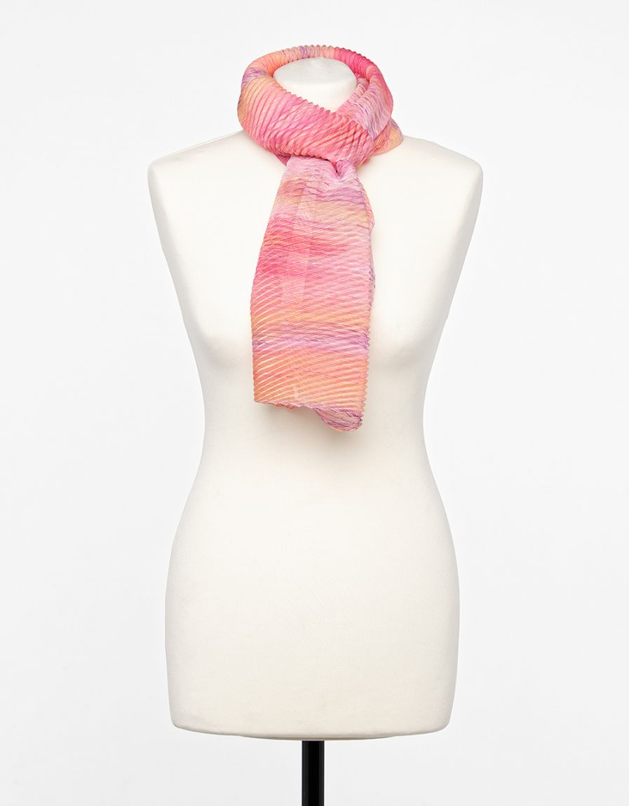 Foulard rose plissé