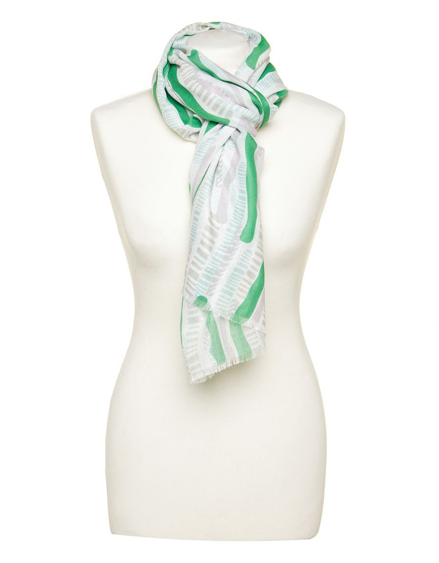 Foulard vert motifs