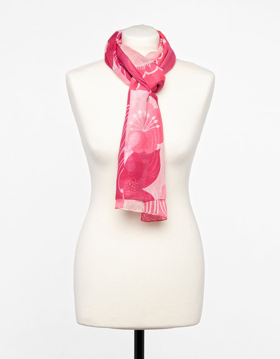 Foulard rose imprimé